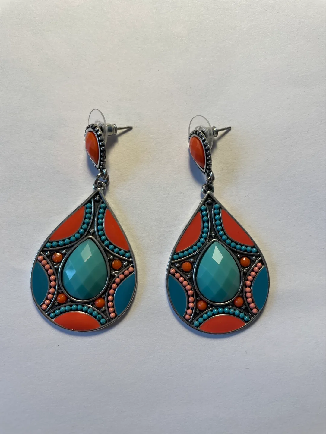 Beaded Teardrop Dangle Earrings image indicator(2)