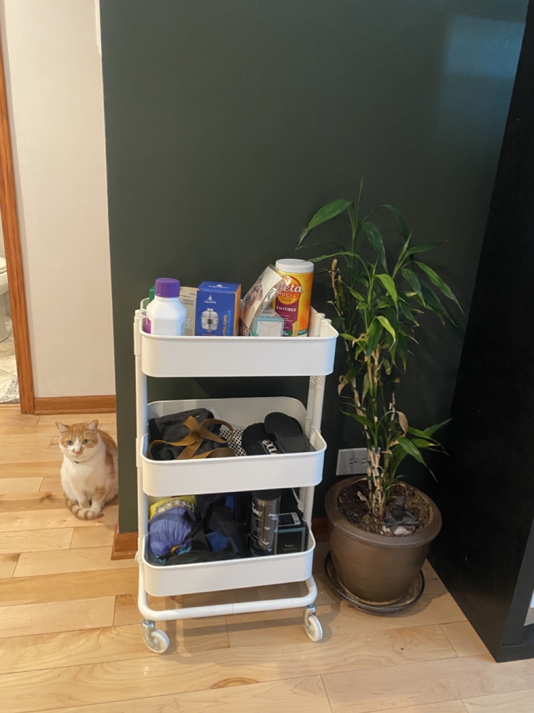 White 3-Tier Rolling Cart
