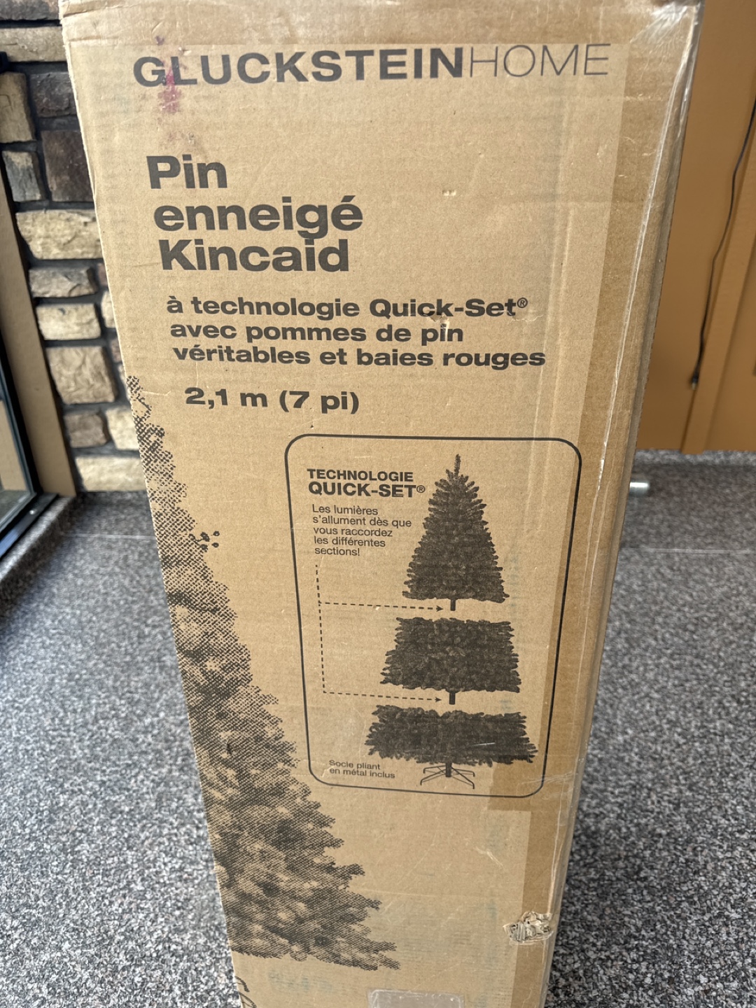 7ft Pre-lit Flocked Kincaid Pine Artificial Christmas Tree - photo 2