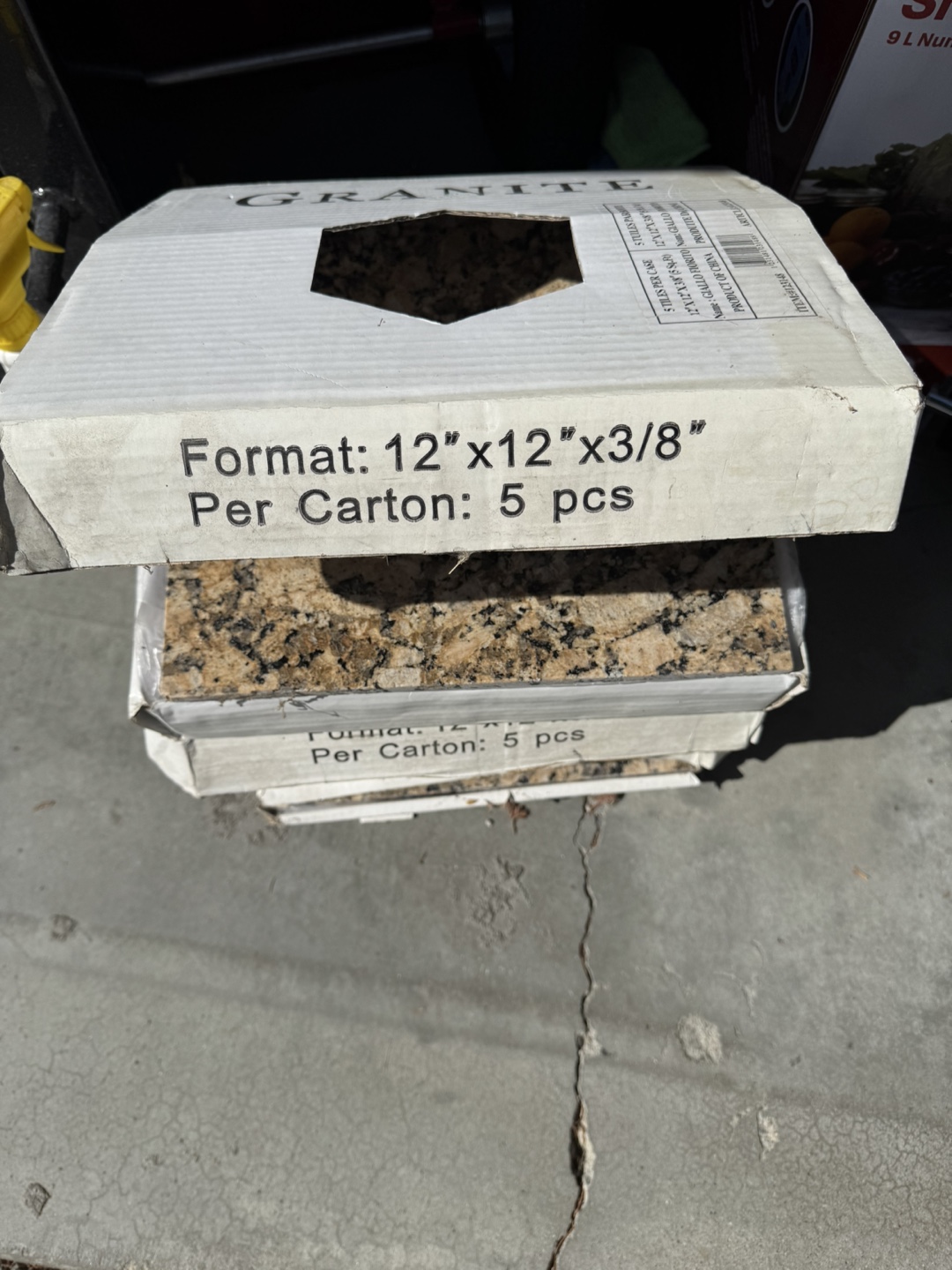 Granite Floor Tiles - 12"x12"x3/8" - 10 Tiles Total