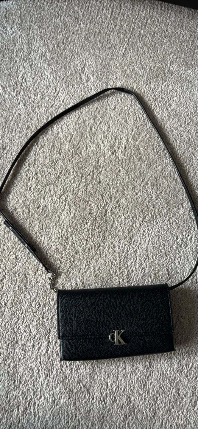 Calvin Klein Black Chain Wallet Crossbody Bag thumbnail