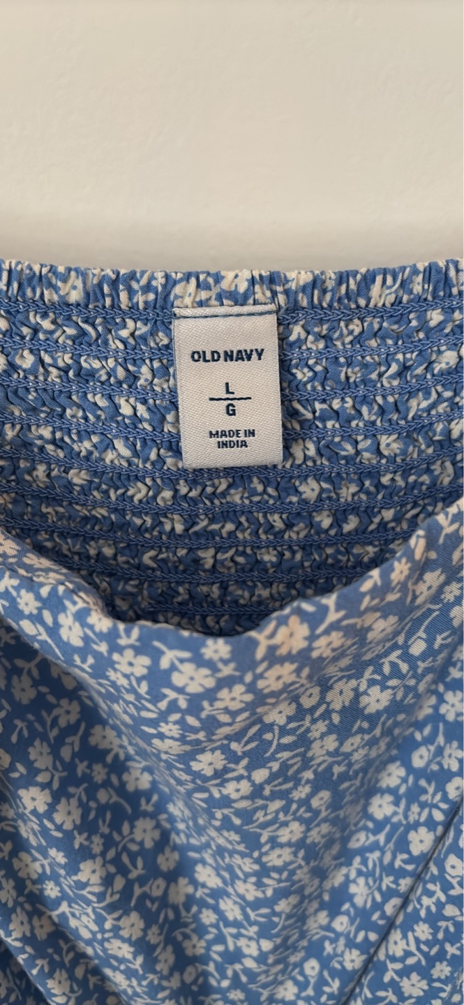 Old Navy Blue Floral Romper, Size Large - photo 3