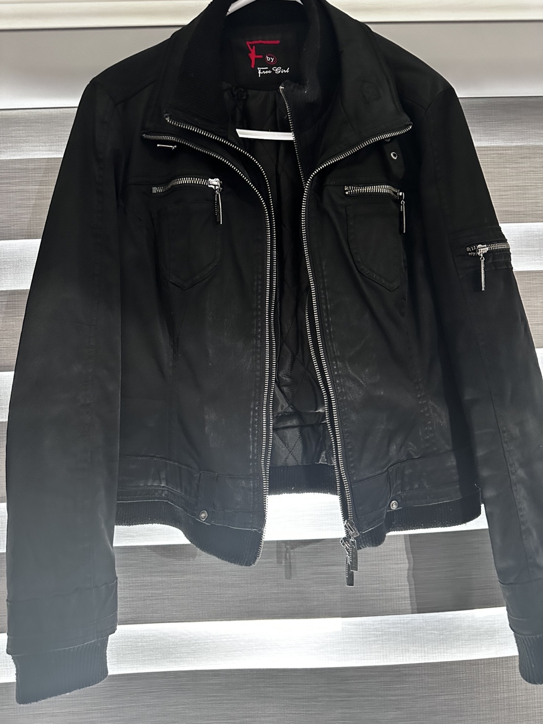 Women's Faux Leather Jacket - Size M