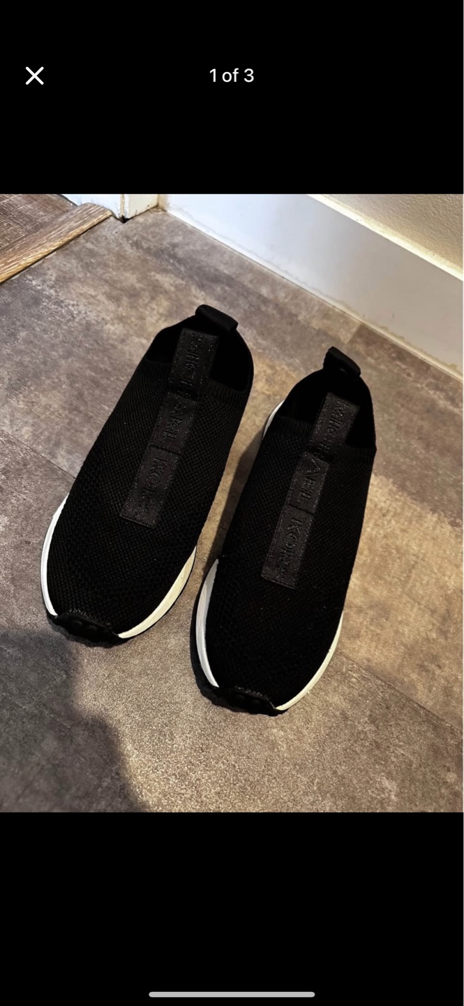 Michael Kors Black Knit Slip-On Sneakers