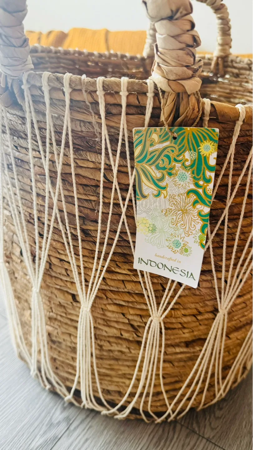 Handwoven Seagrass Basket with Handles💚 image indicator(3)