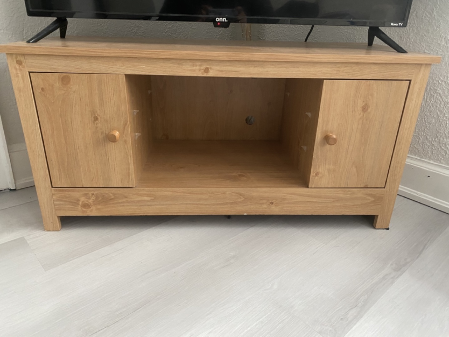 Light Wood TV Stand with Storage