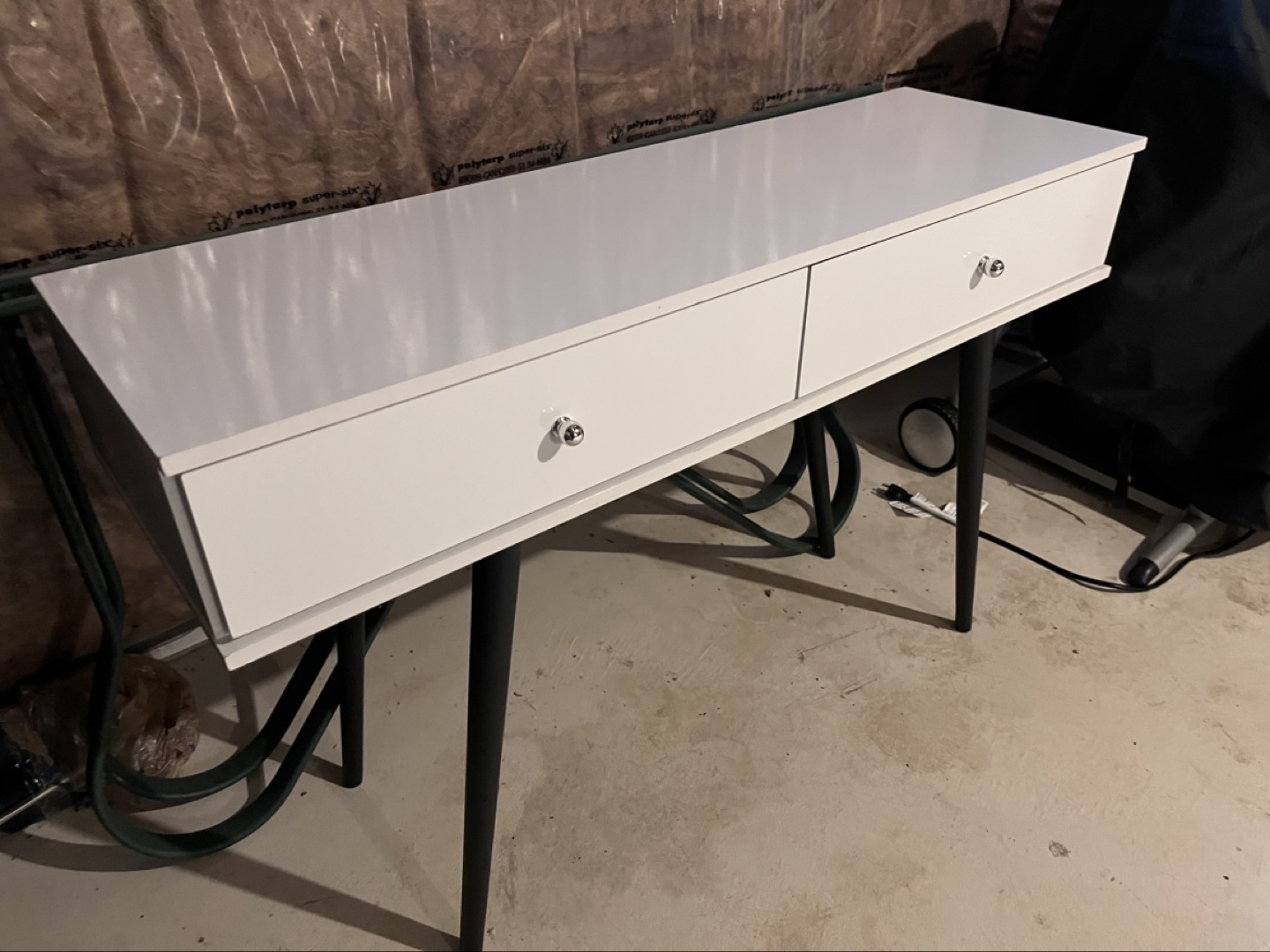 White & Black Two-Drawer Console Table - photo 2