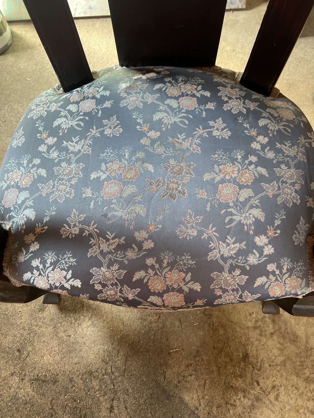 Antique Wooden Chair with Floral Upholstery - photo 3
