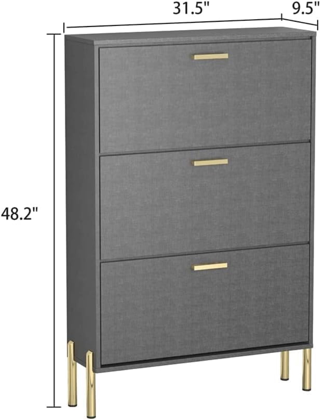 Grey 3-Tier Shoe Cabinet - photo 3
