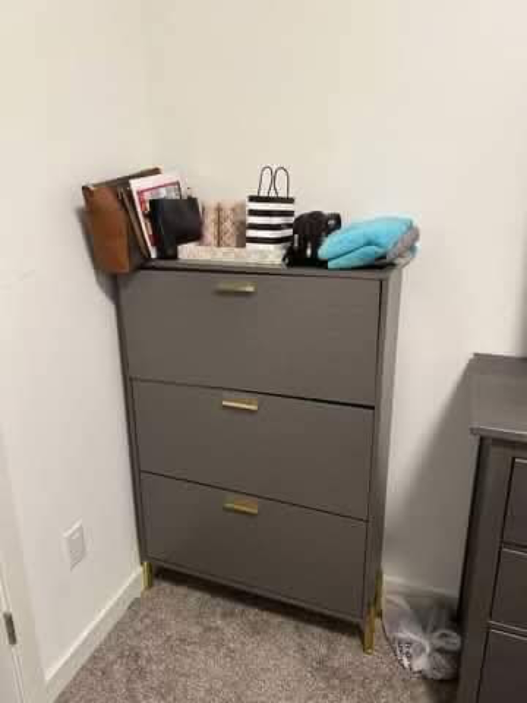 Grey 3-Tier Shoe Cabinet - photo 2