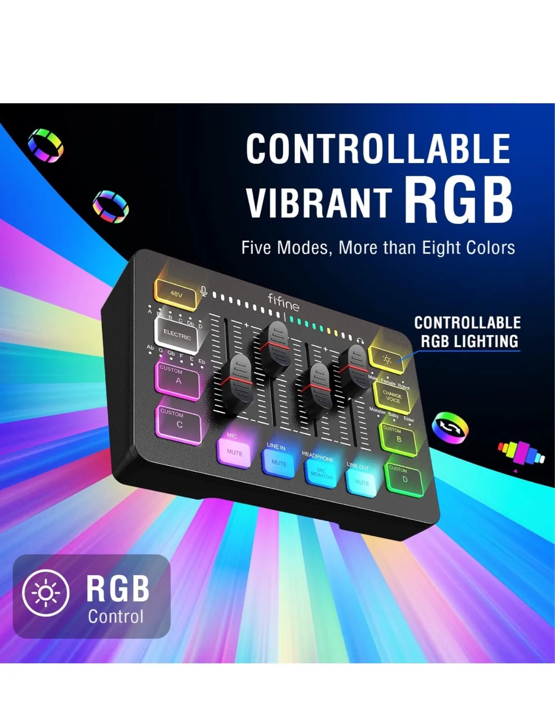 Fifine Ampligame Audio Mixer image indicator(6)