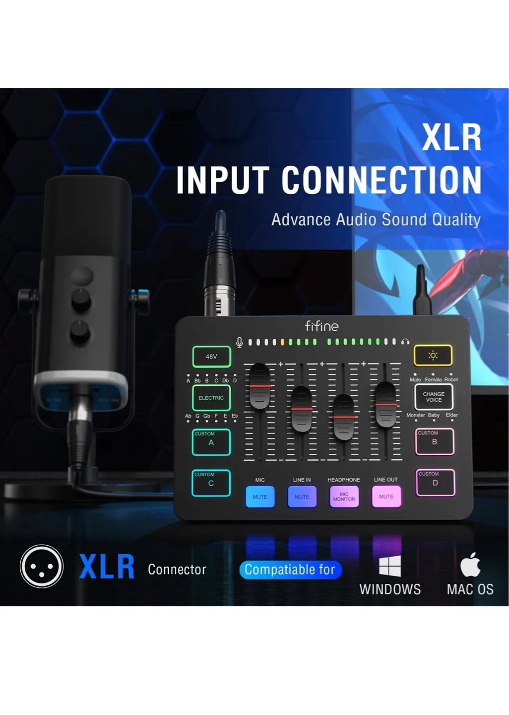 Fifine Ampligame Audio Mixer image indicator(2)