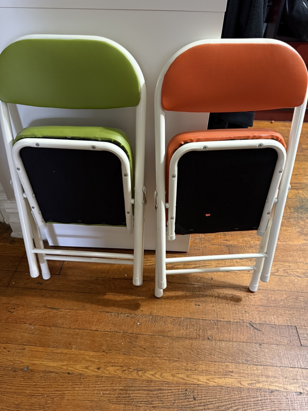 Pair of Vintage Folding Chairs - Green & Orange - photo 2
