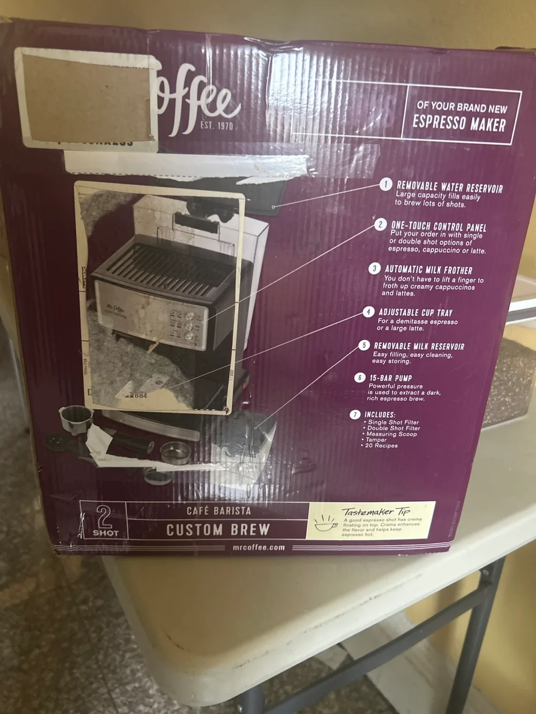 Mr. Coffee Cafe Style Custom Brew Espresso Machine image indicator(2)