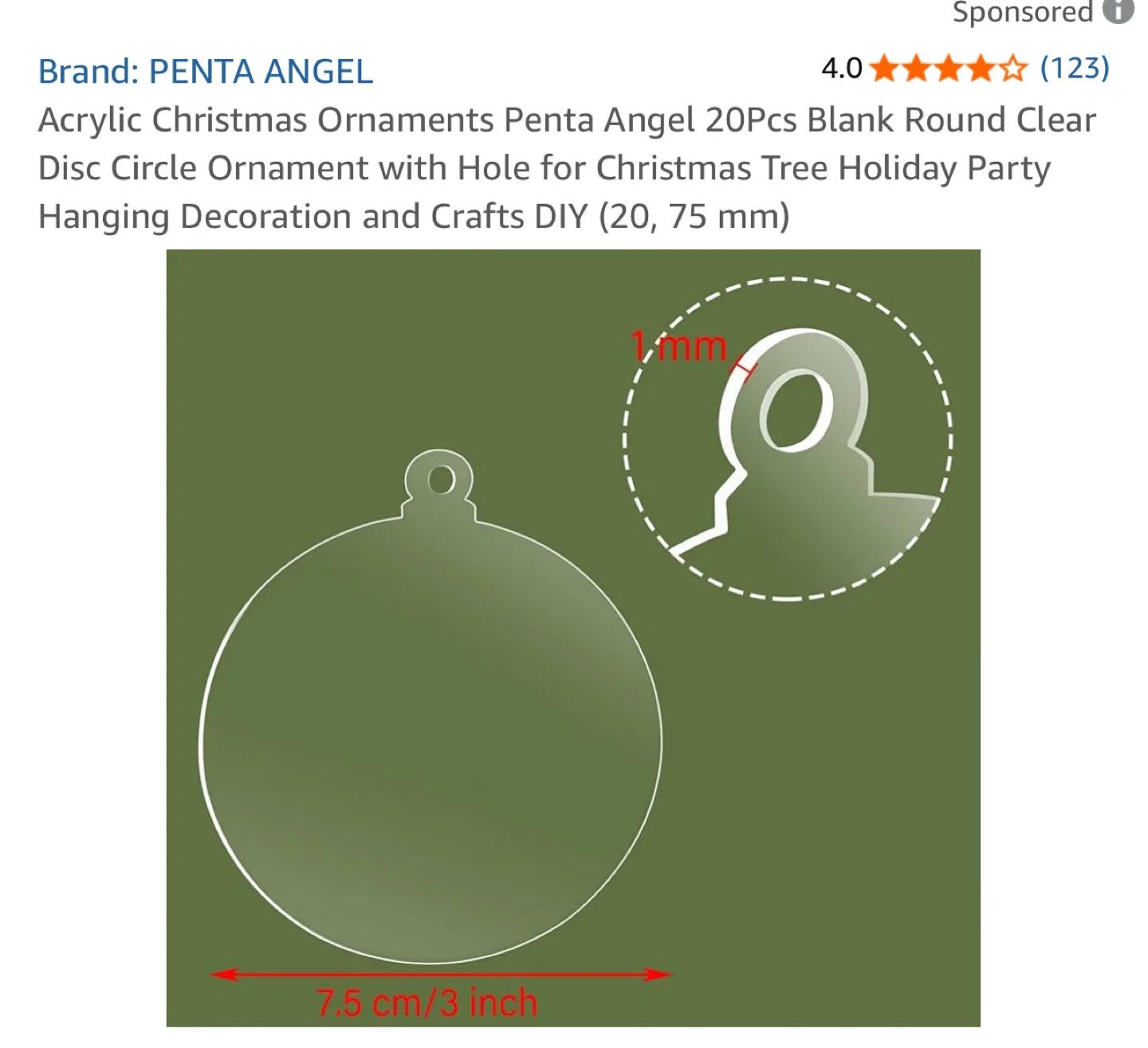 20pcs Penta Angel Acrylic Christmas Ornaments image indicator(3)