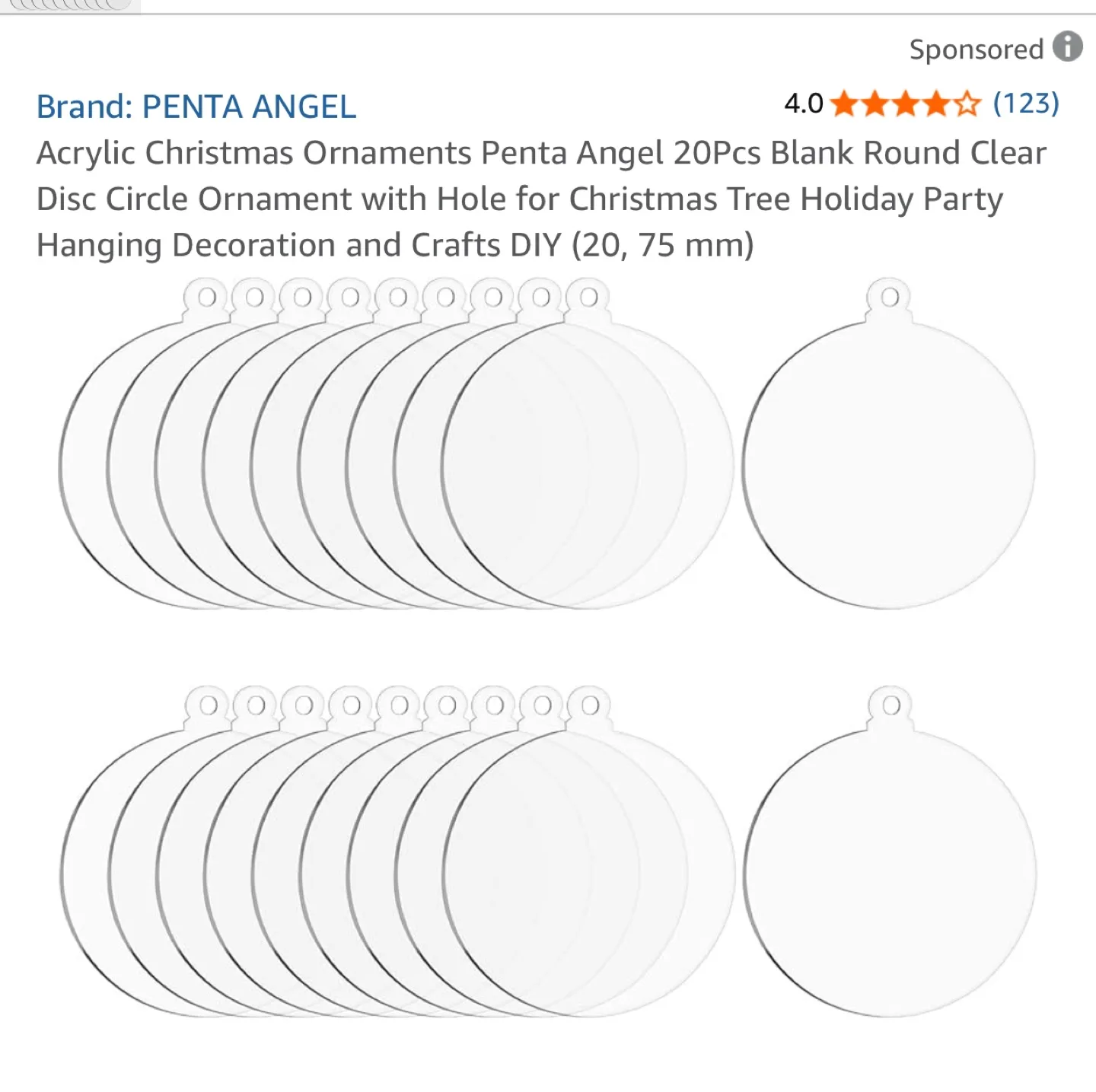 20pcs Penta Angel Acrylic Christmas Ornaments image indicator(5)
