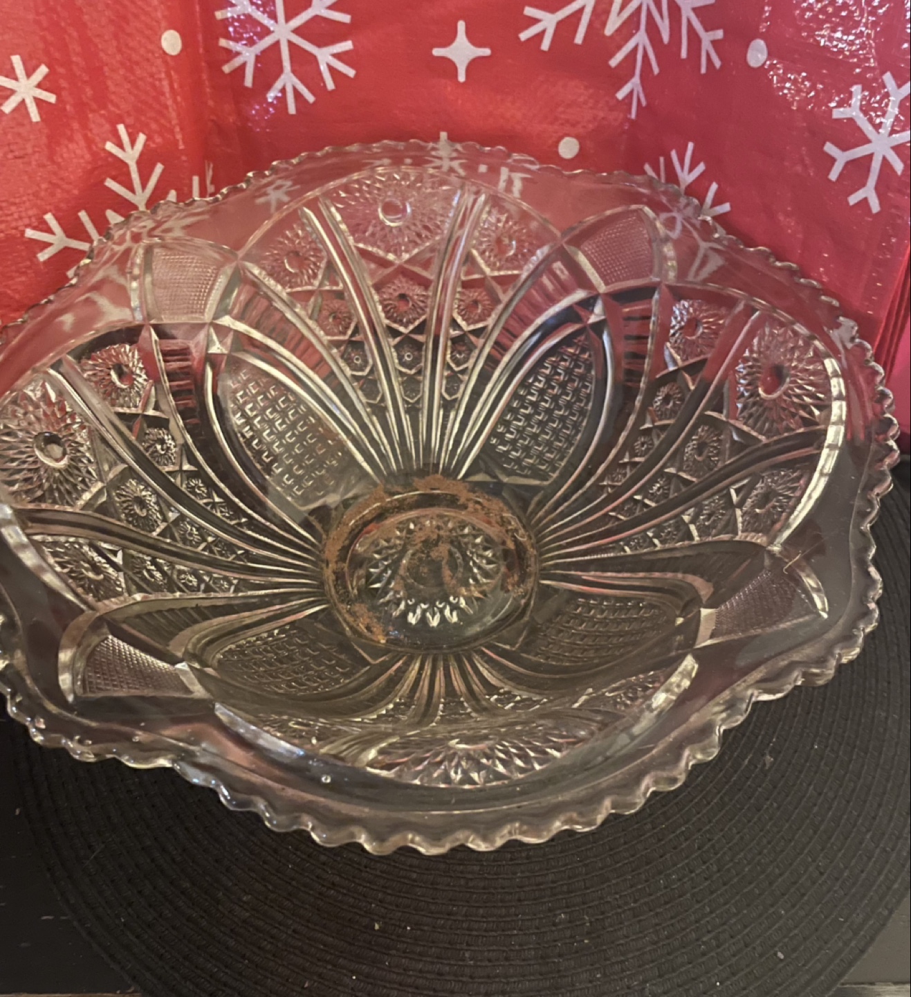 🥕 Vintage Crystal Glass Bowl - photo 2