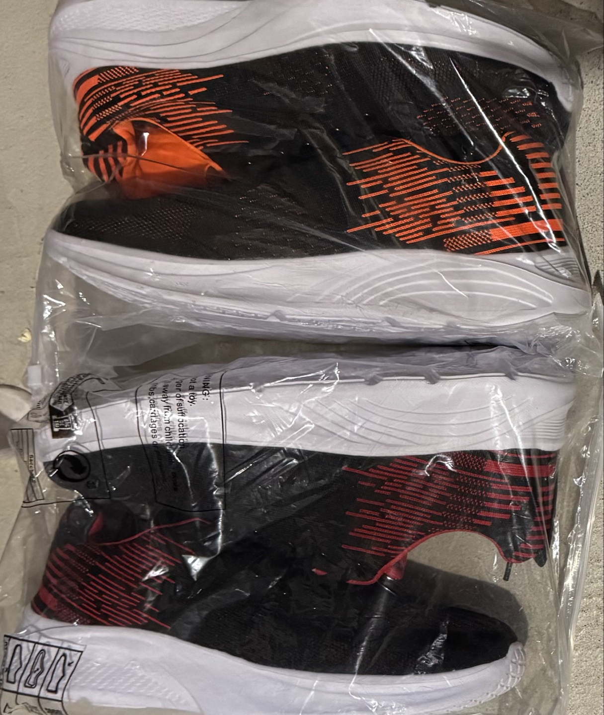 Men's Casual Sneakers - Black with Red/Orange Accents - photo 3