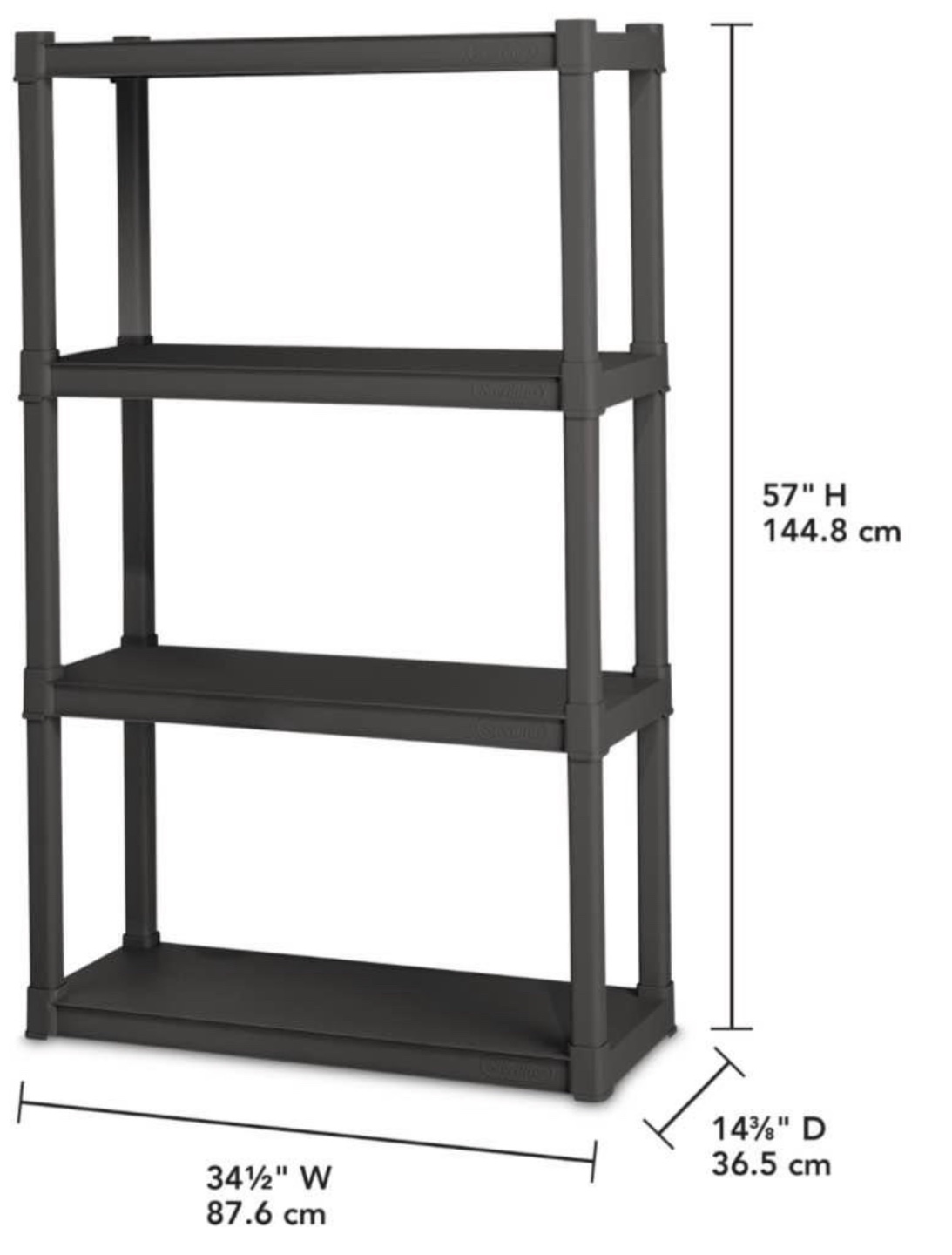Sterilite 4-Shelf Plastic Shelving Unit - photo 3