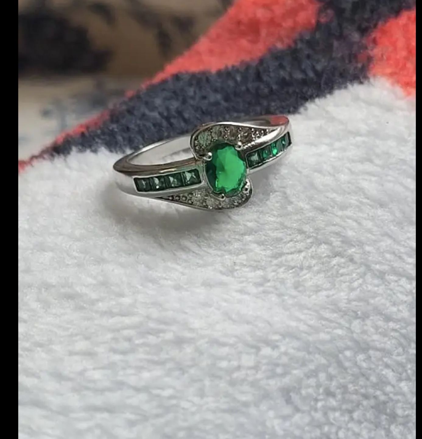 Elegant Emerald sterling silver ring - photo 3