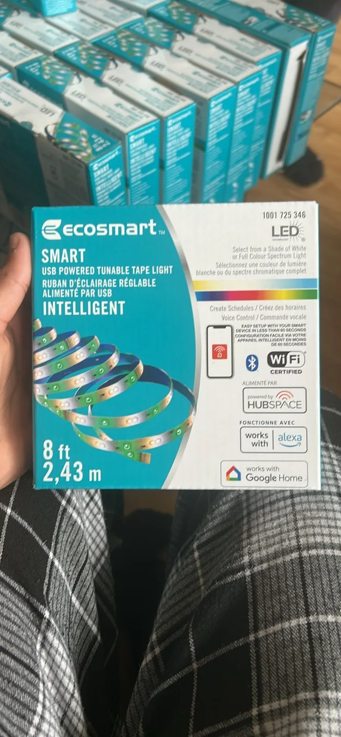 EcoSmart Smart USB Powered Tunable LED Tape Light - 8ft (8 Pack) thumbnail