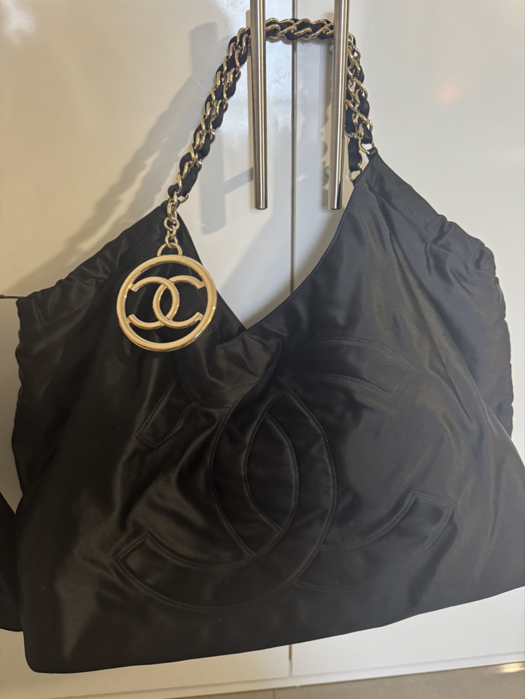 Chanel Black Satin Tote Bag - photo 2