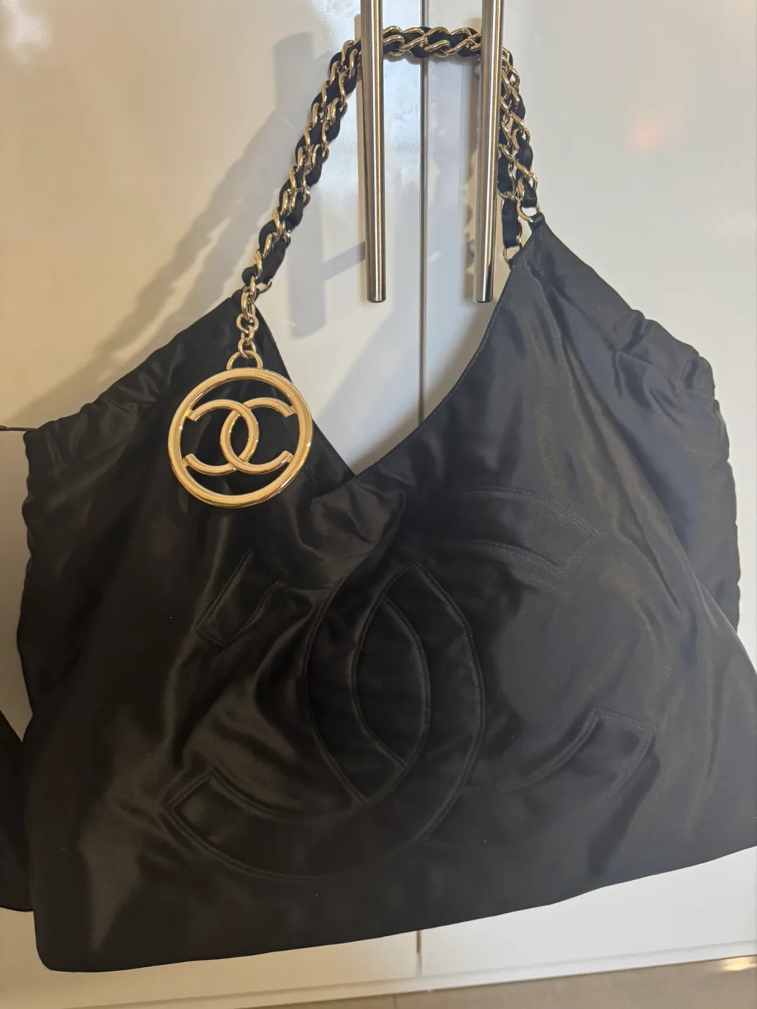 Chanel Black Satin Tote Bag image indicator(2)