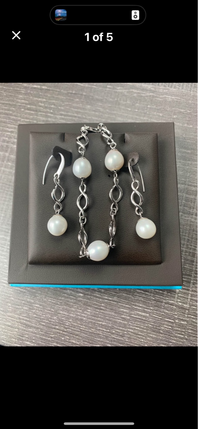 Birks Pearl and Silver Bracelet and Earrings Set - photo 2