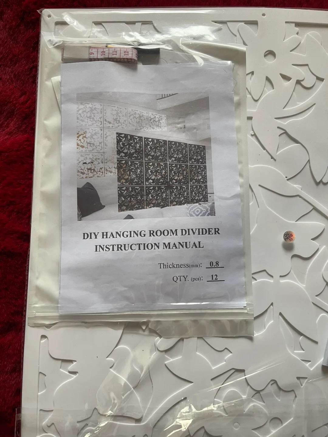 DIY Hanging Room Divider Kit - White Floral Design image indicator(3)