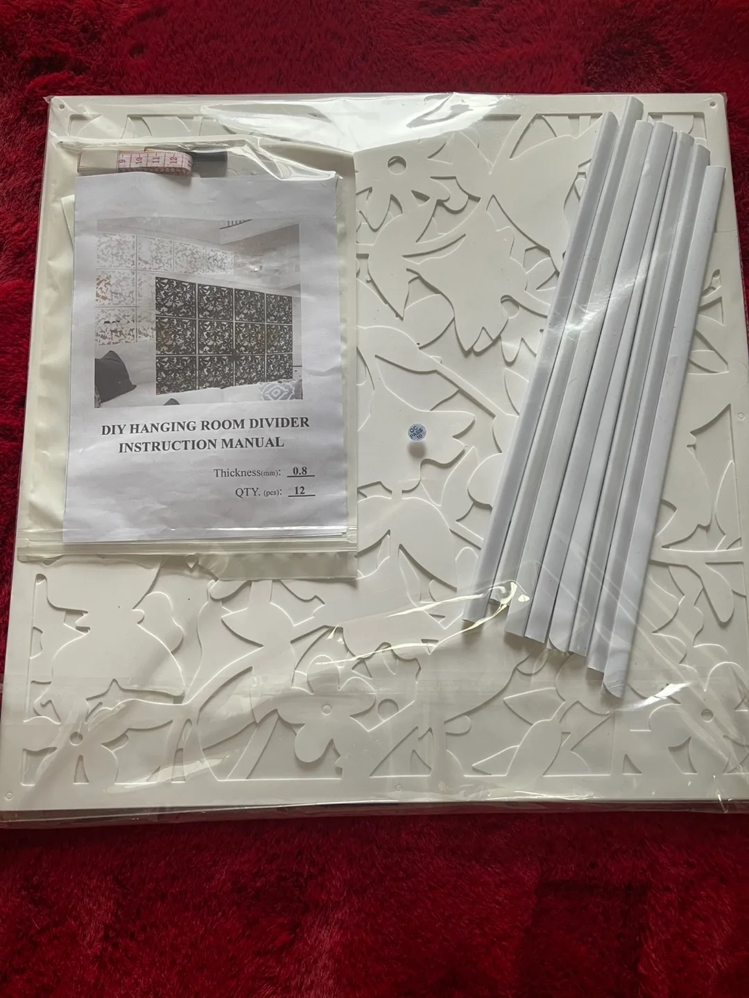 DIY Hanging Room Divider Kit - White Floral Design image indicator(2)