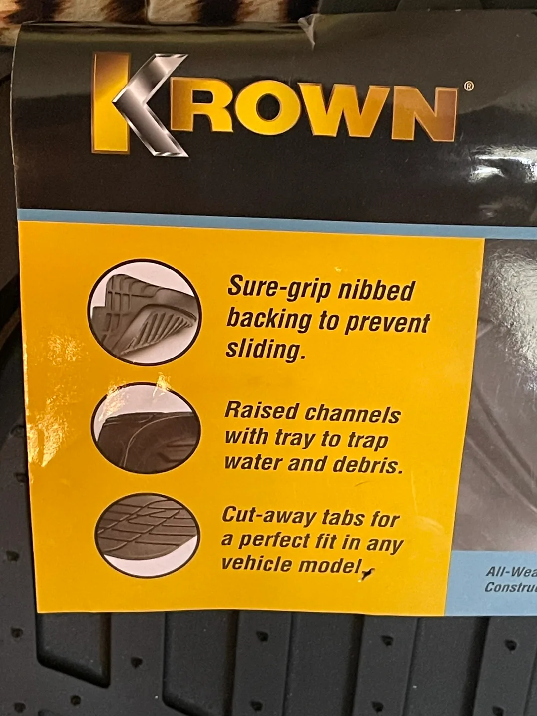 NEW Krown Premium Universal-Fit Floor Mats - 3-Piece Set image indicator(5)