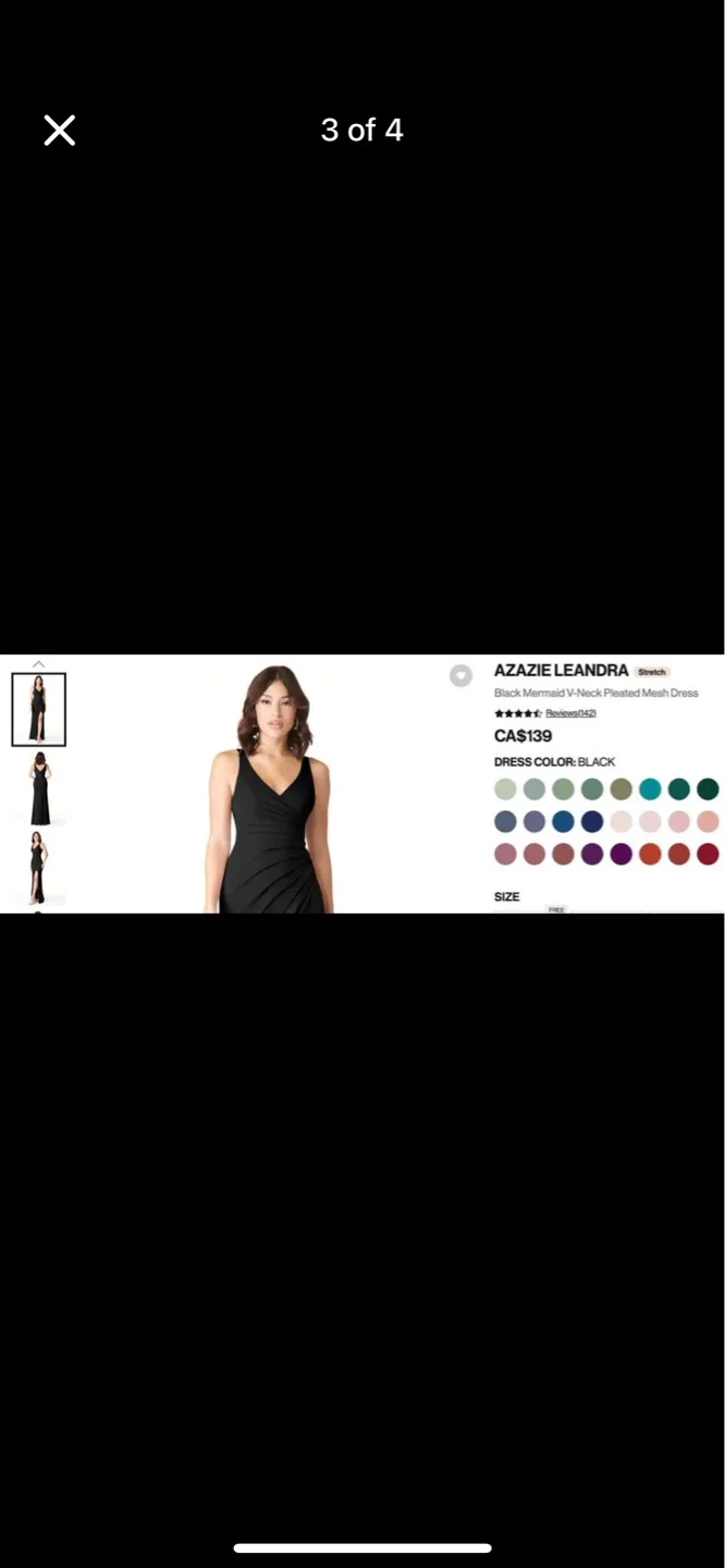 Black chiffon gown- bridesmaid or formal dress image indicator(3)