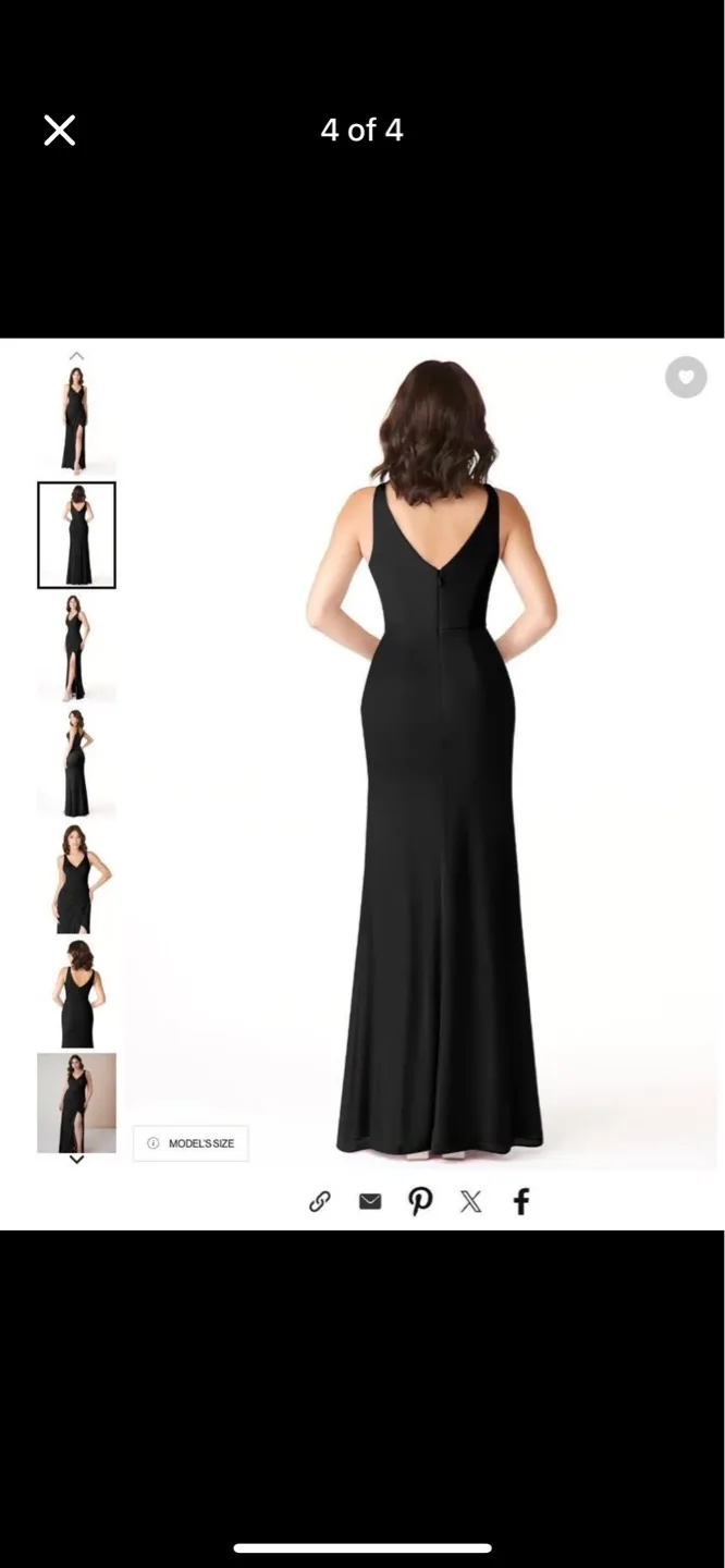 Black chiffon gown- bridesmaid or formal dress image indicator(2)