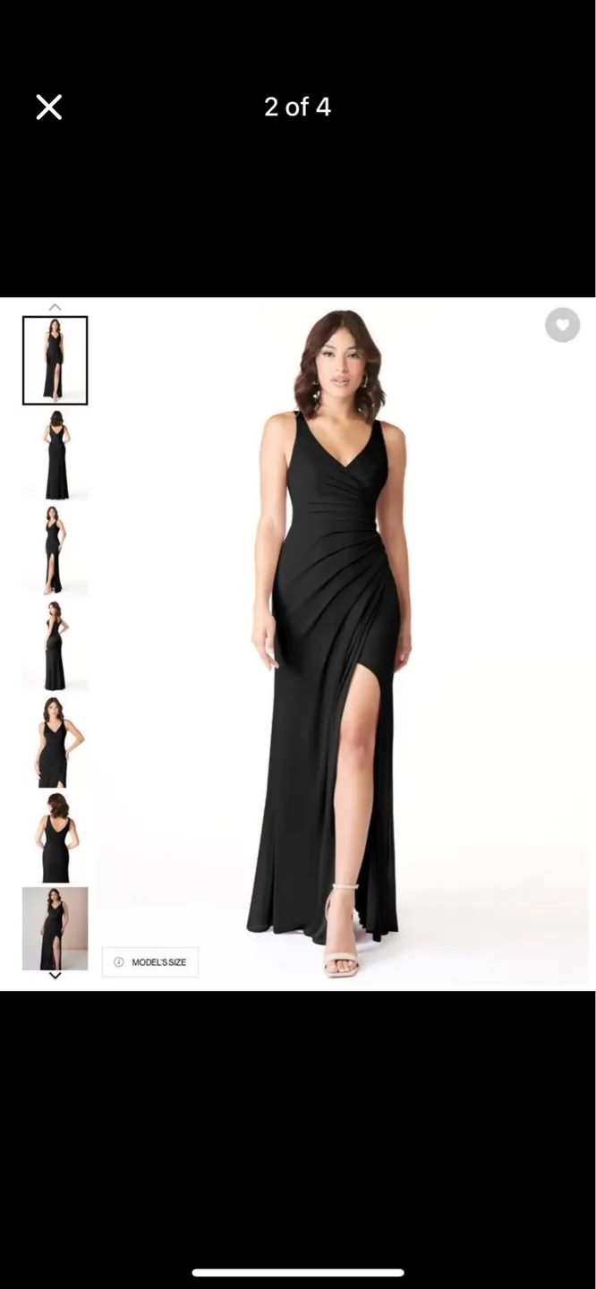 Black chiffon gown- bridesmaid or formal dress image indicator(4)