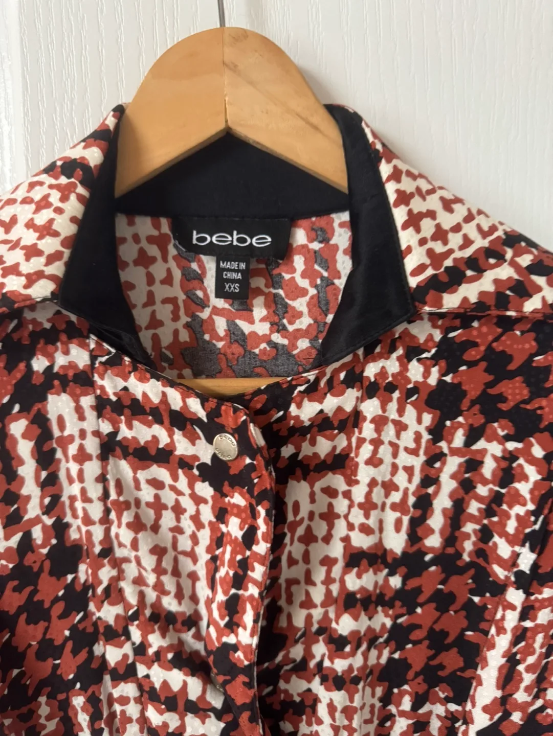 bebe Womens XXS Brown and Black Houndstooth Print Mini Dress image indicator(3)