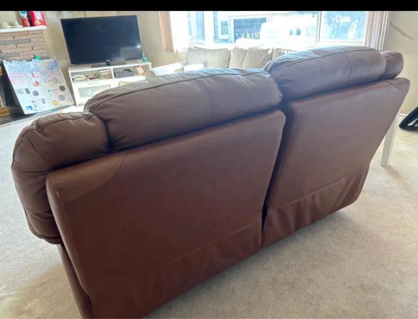 Brown Leather Recliner Loveseat image indicator(3)
