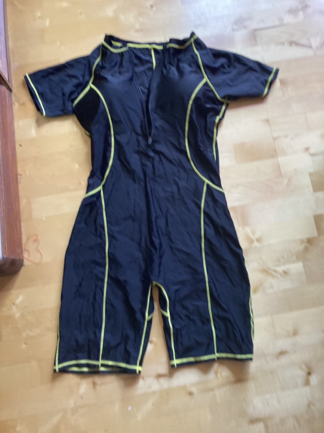 Women's Black & Yellow Swimsuit - Size Large