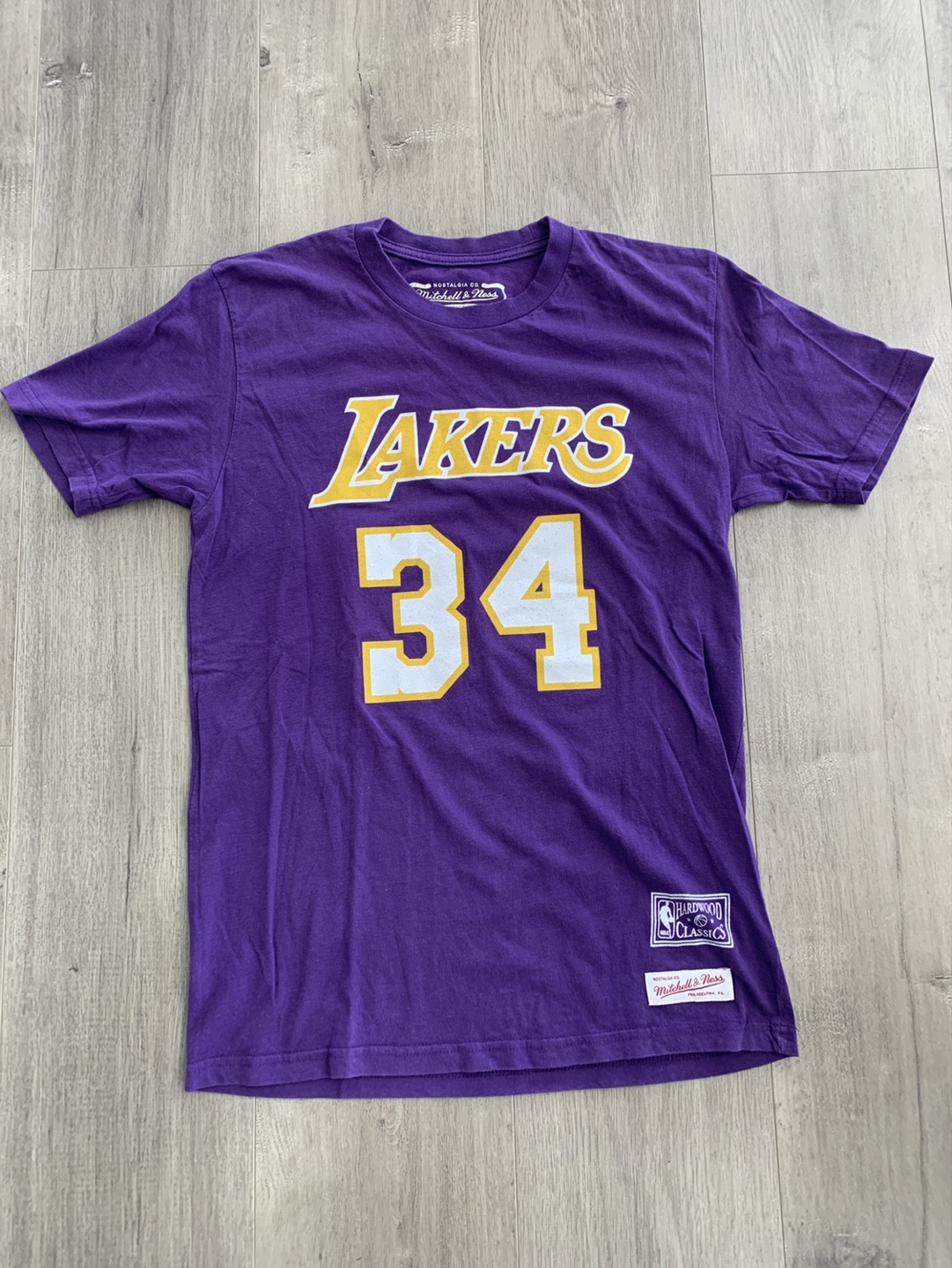 LA Lakers #34 Shaquille O'Neal T-Shirt S 💚