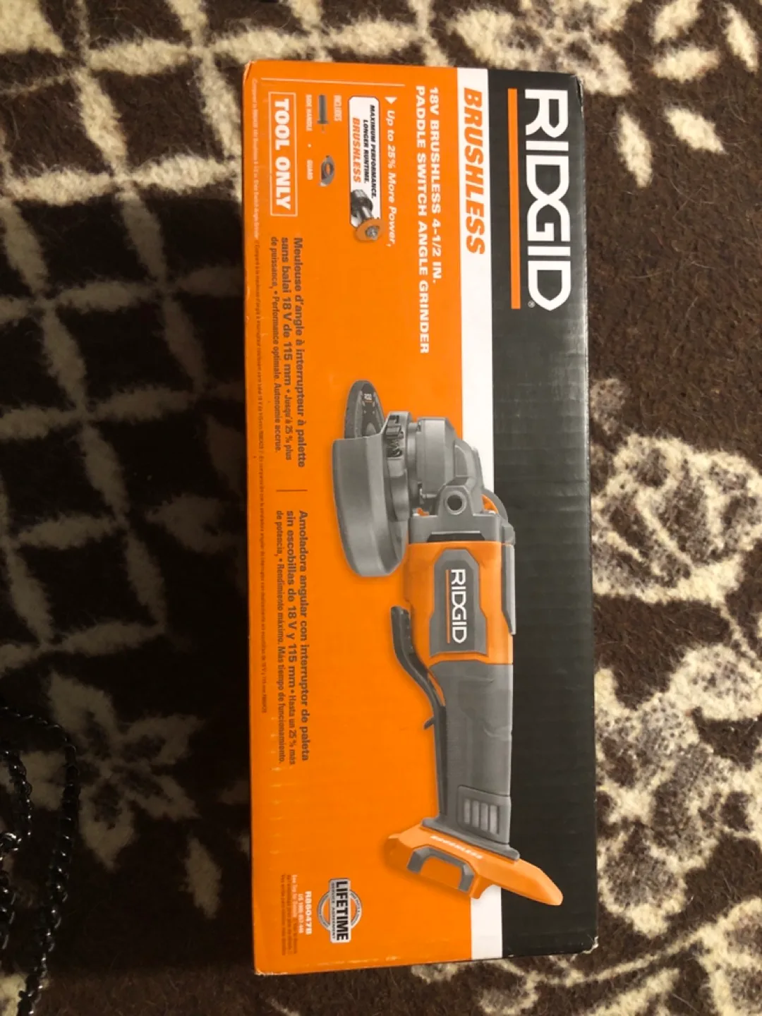 RIDGID 18V Brushless 4-1/2 in. Paddle Switch Angle Grinder thumbnail