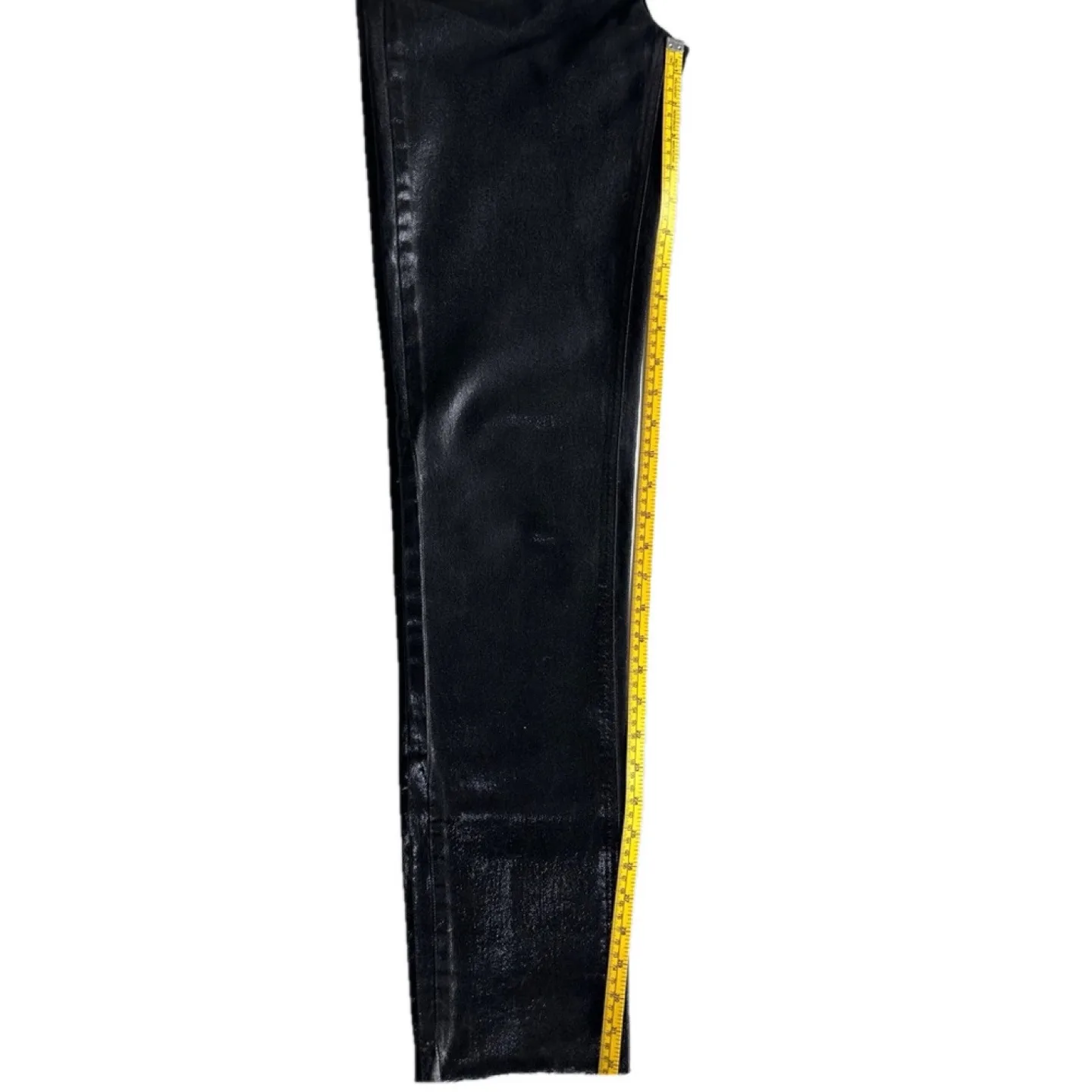 Zara Black Skinny Jeans with Glossy Finish Size 2 image indicator(7)