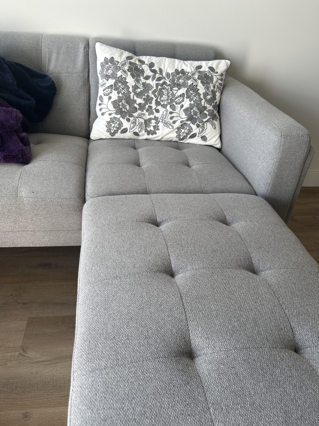 Grey Sectional Sofa with Ottoman - photo 4
