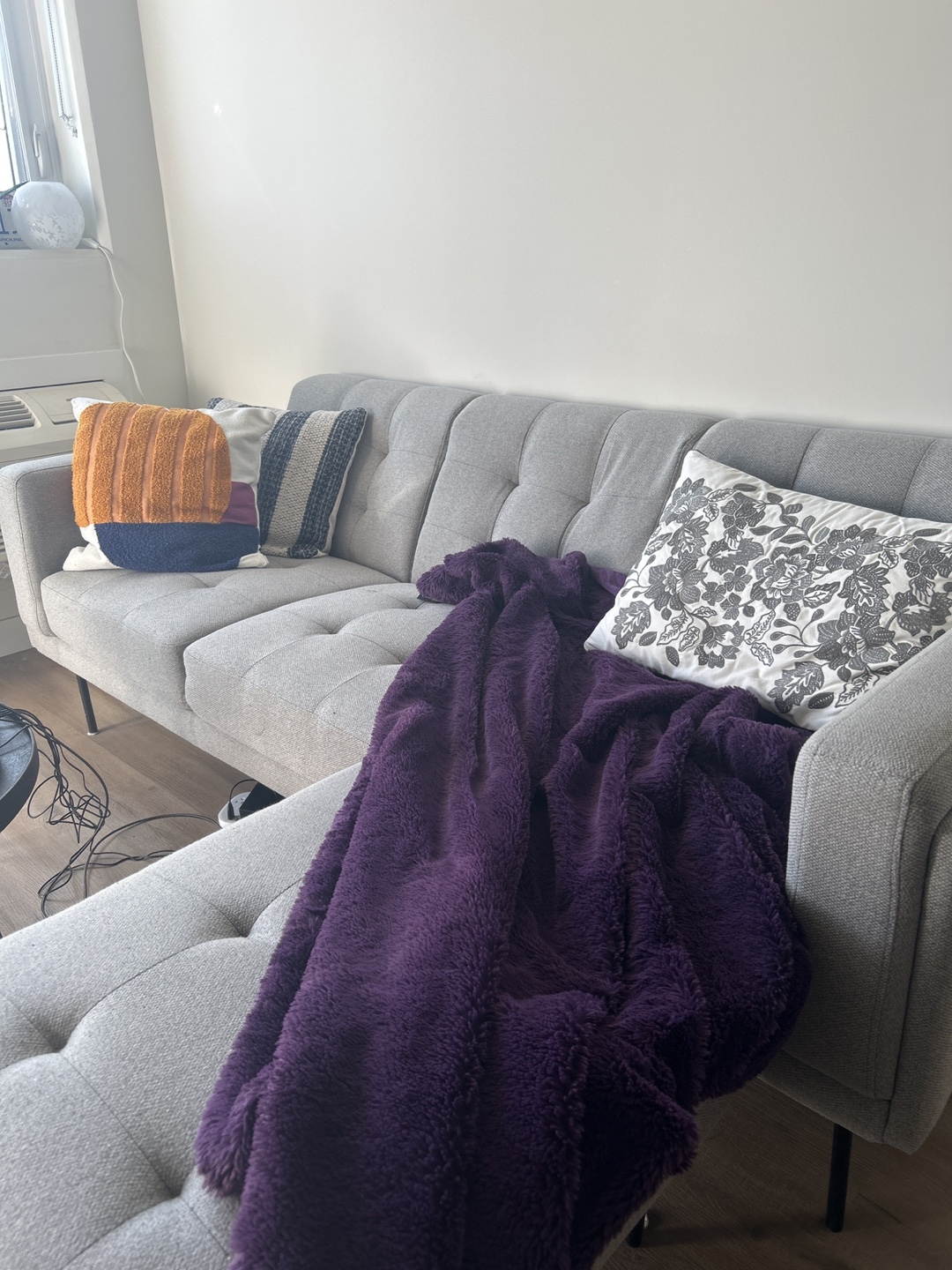 Grey Sectional Sofa with Ottoman - photo 2