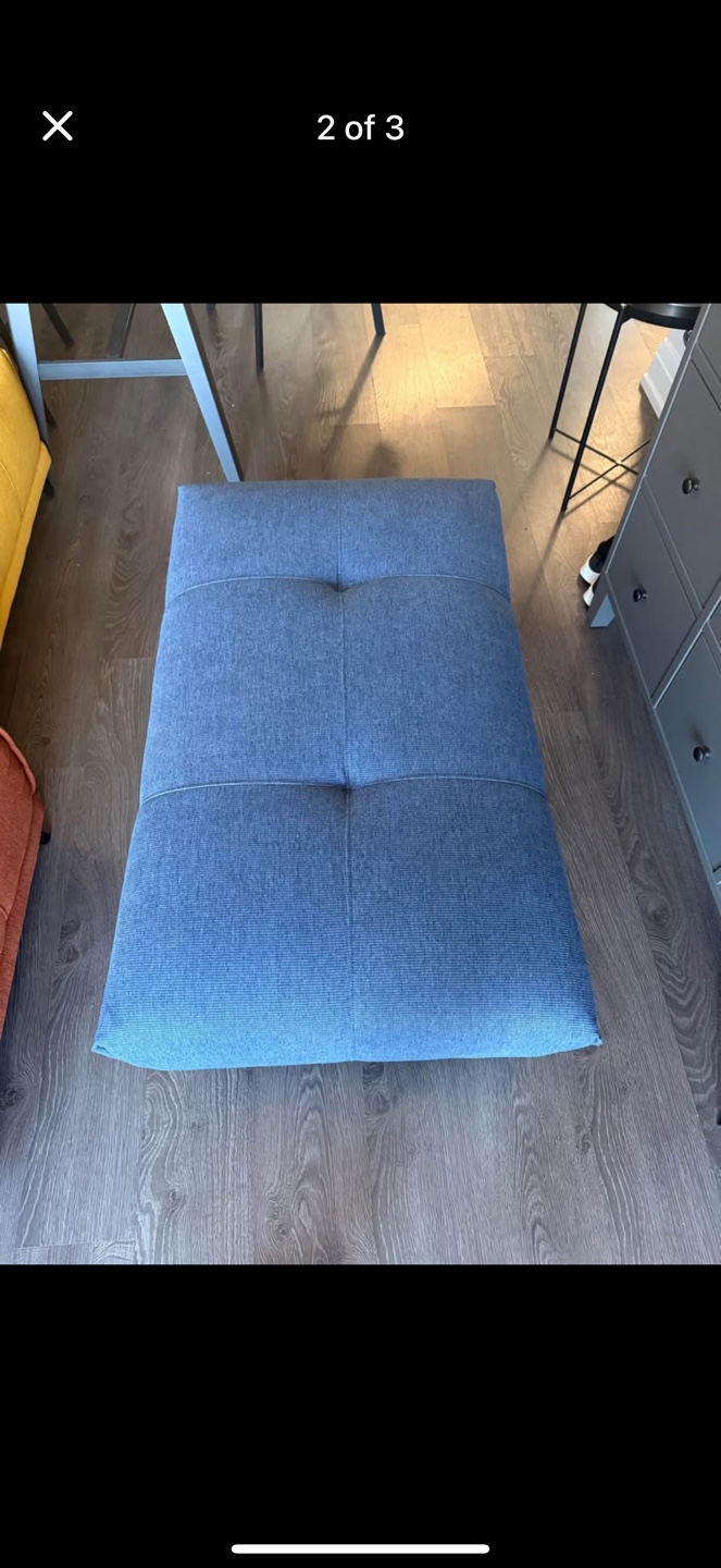 Structube Simon Ottoman - Blue - photo 2