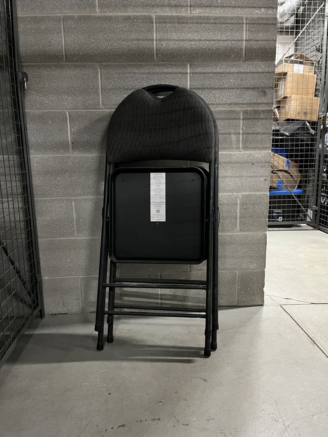 Two Black Folding Chair with Padded Seat - photo 4