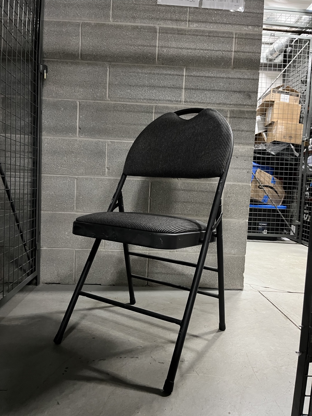 Two Black Folding Chair with Padded Seat