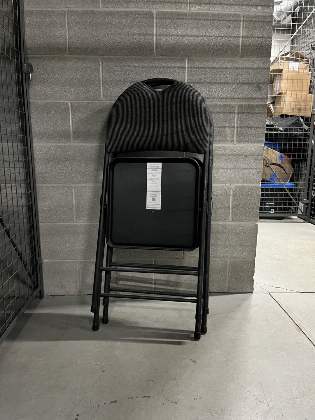 Two Black Folding Chair with Padded Seat - photo 3