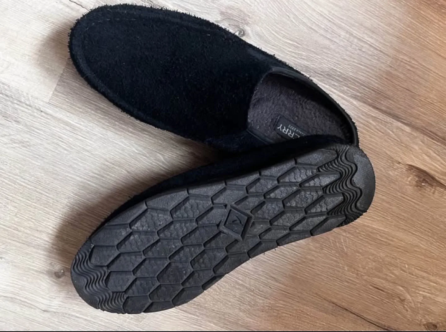 Men's Sperry Black Suede Clogs Size 11M image indicator(2)