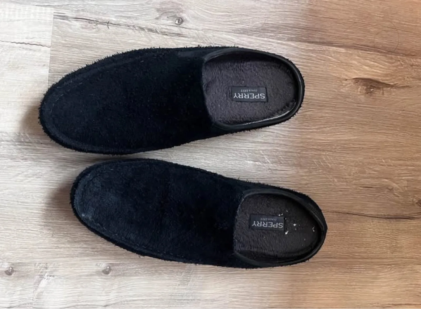 Men's Sperry Black Suede Clogs Size 11M image indicator(4)