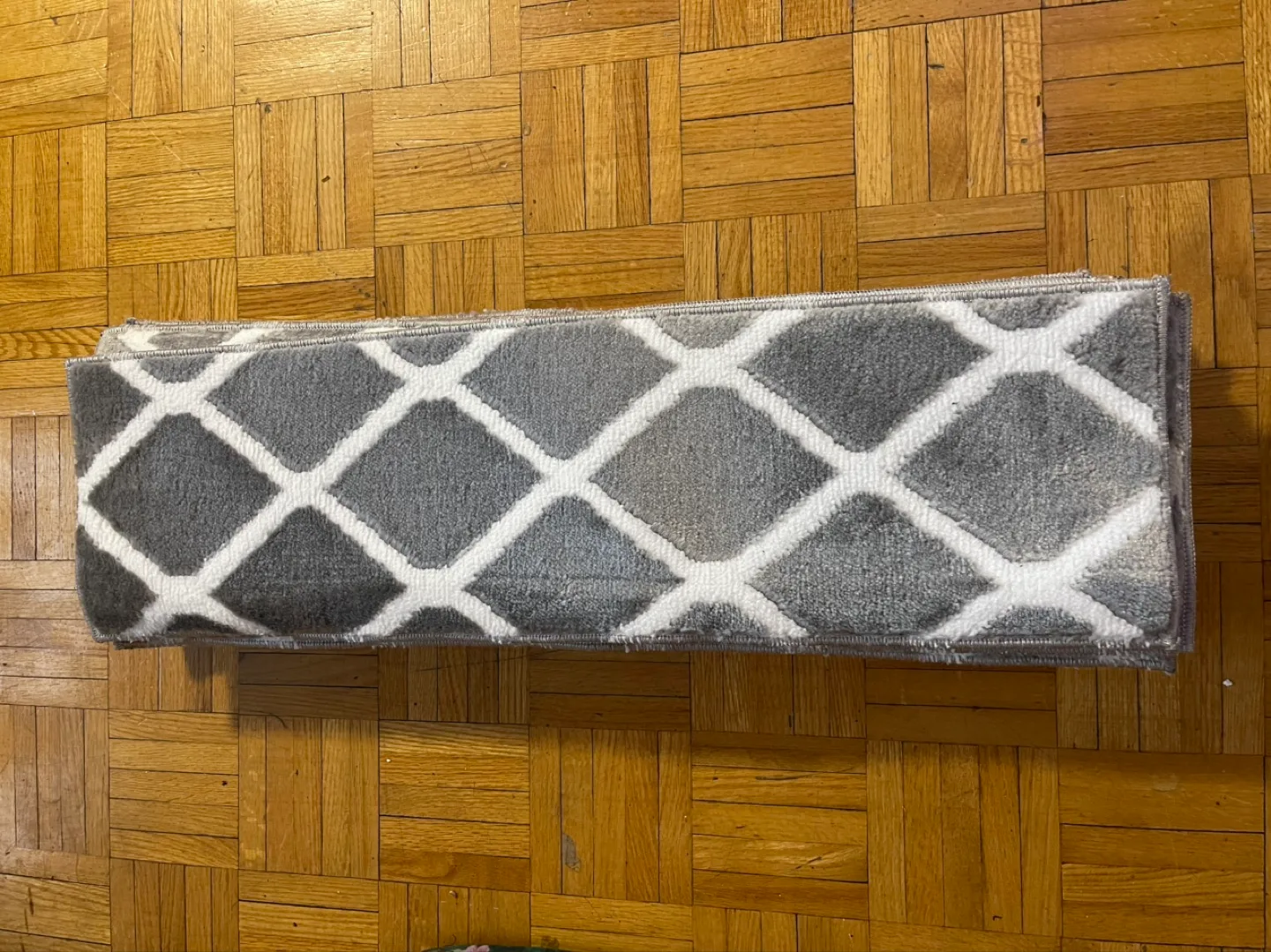 Three Grey and White Diamond Pattern Stair Runners image indicator(8)