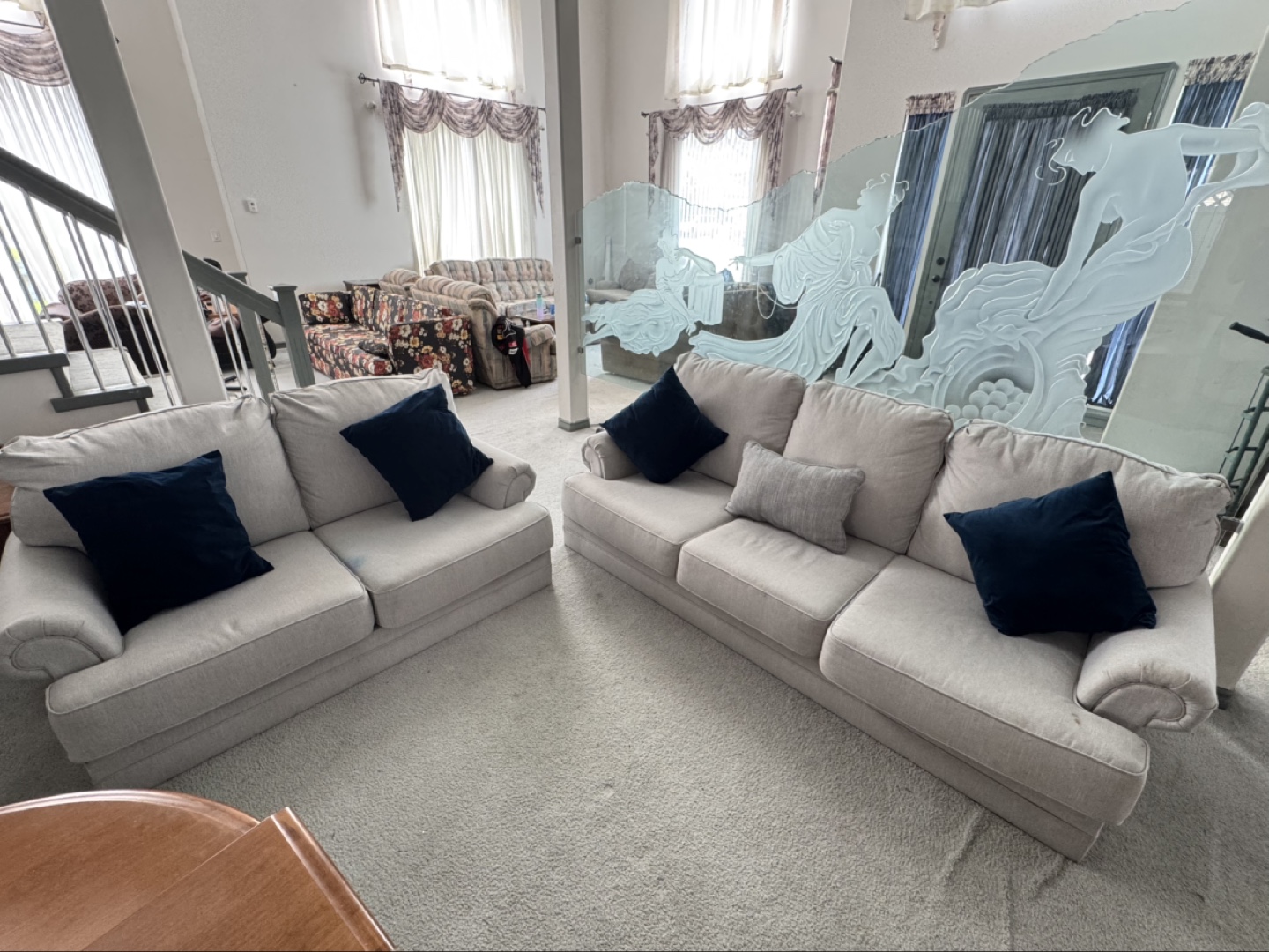 Light Grey Sofa and Loveseat Set